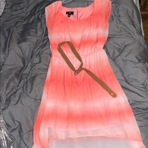 Peach and white ombré dress